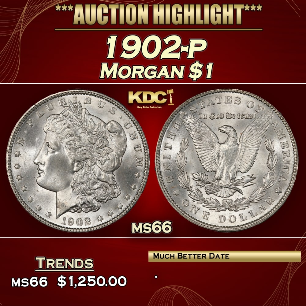 1902-p Morgan Dollar $1 ms66 SEGS: 1902-p Morgan Dollar $1 ms66 SEGS. 0