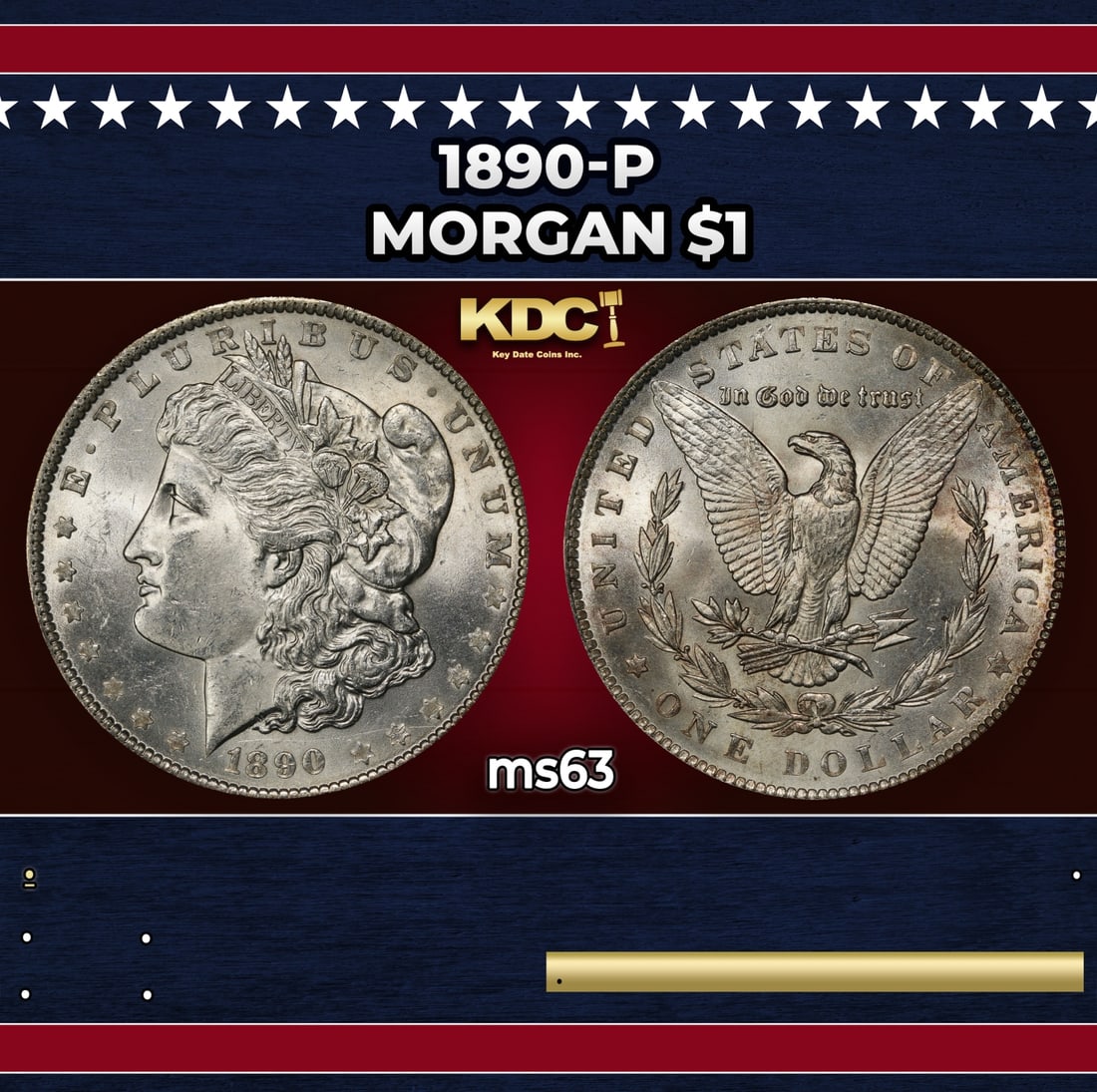 1890-p Morgan Dollar $1 Grades ms63: 1890-p Morgan Dollar $1 Grades ms63. Historic precious metal trends is causing increased spot pricing by the day. On auctions with set openings, we are doing our best to have items priced at their mar