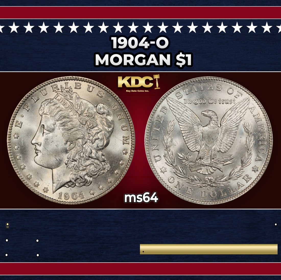 1904-o Morgan Dollar $1 Grades ms64: 1904-o Morgan Dollar $1 Grades ms64. Historic precious metal trends is causing increased spot pricing by the day. On auctions with set openings, we are doing our best to have items priced at their mar