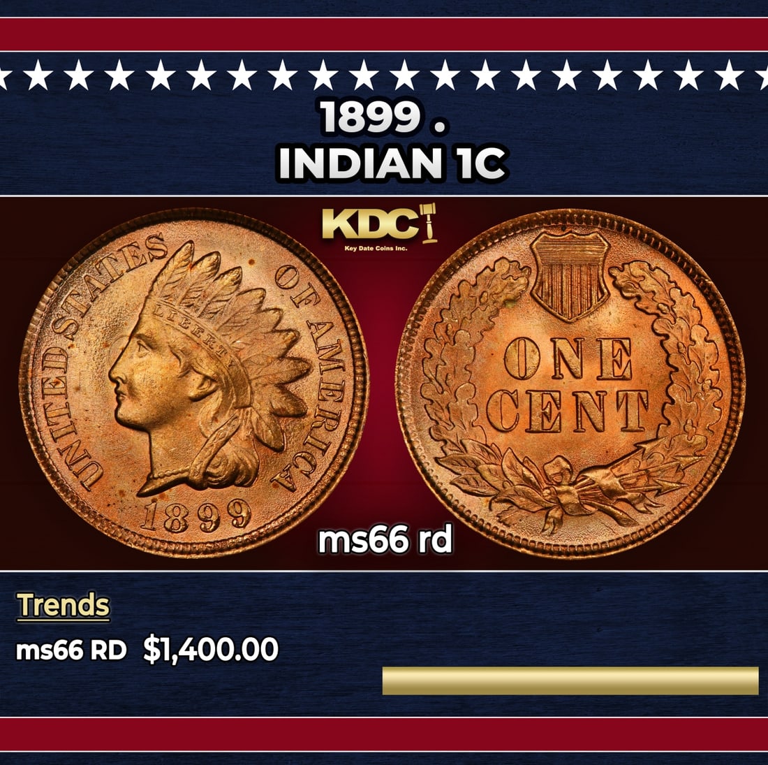 1899 Indian Cent . 1c ms66 rd SEGS: 1899 . Indian Cent 1c ms66 rd SEGS. Historic precious metal trends is causing increased spot pricing by the day. On auctions with set openings, we are doing our best to have items priced at their mark
