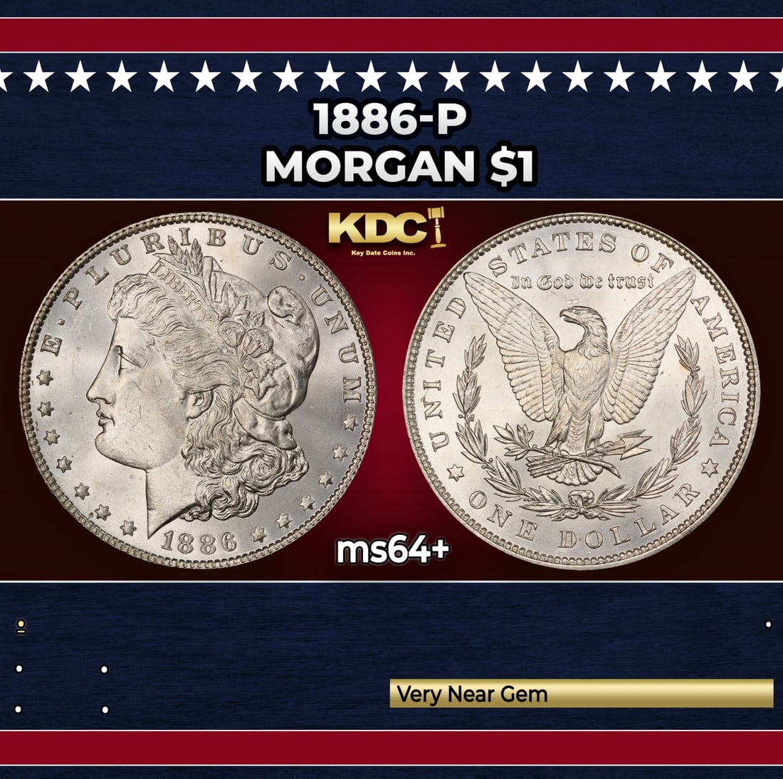 1886-p Morgan Dollar $1 Grades ms64+: 1886-p Morgan Dollar $1 Grades ms64+. Historic precious metal trends is causing increased spot pricing by the day. On auctions with set openings, we are doing our best to have items priced at their ma