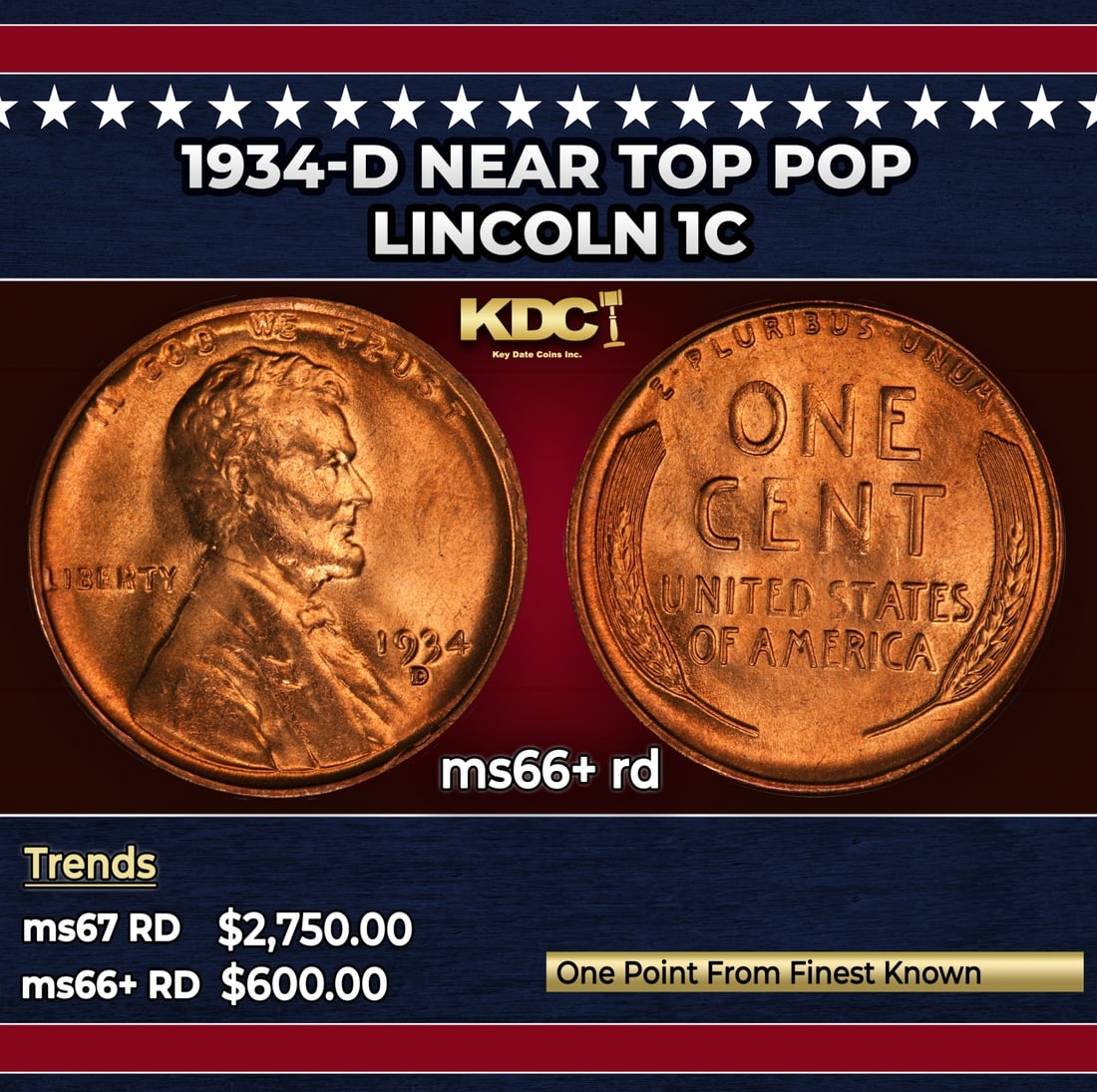 1934-d Lincoln Cent Near Top Pop 1c ms66+ rd SEGS: 1934-d Near Top Pop Lincoln Cent 1c ms66+ rd SEGS. Historic precious metal trends is causing increased spot pricing by the day. On auctions with set openings, we are doing our best to have items price