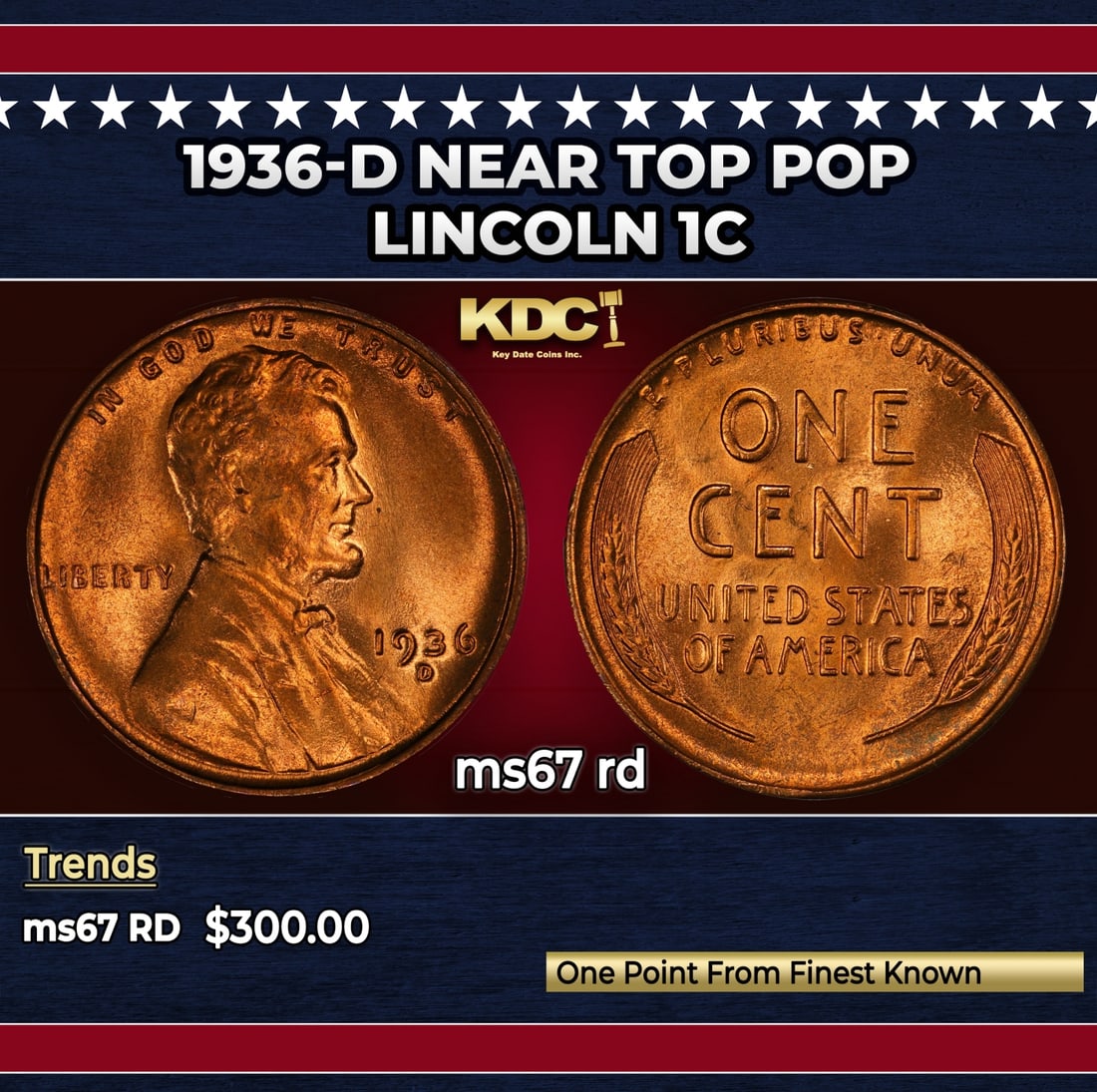 1936-d Lincoln Cent Near Top Pop 1c ms67 rd SEGS: 1936-d Near Top Pop Lincoln Cent 1c ms67 rd SEGS. Historic precious metal trends is causing increased spot pricing by the day. On auctions with set openings, we are doing our best to have items priced