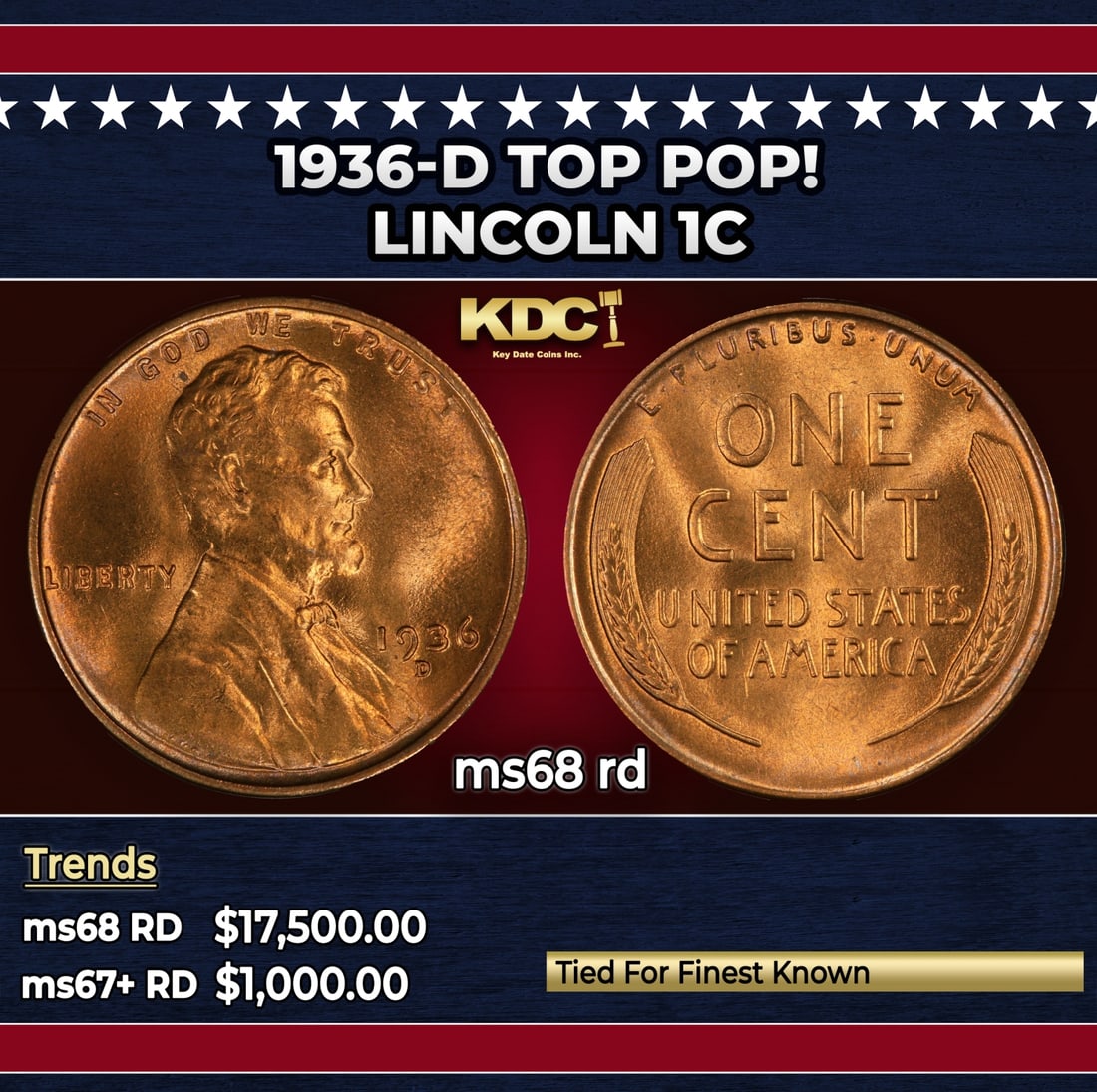 1936-d Lincoln Cent TOP POP! 1c ms68 rd SEGS: 1936-d TOP POP! Lincoln Cent 1c ms68 rd SEGS. Historic precious metal trends is causing increased spot pricing by the day. On auctions with set openings, we are doing our best to have items priced at