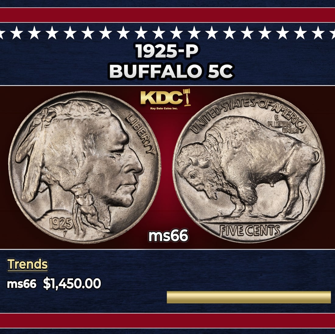 1925-p Buffalo Nickel 5c ms66 SEGS: 1925-p Buffalo Nickel 5c ms66 SEGS. Historic precious metal trends is causing increased spot pricing by the day. On auctions with set openings, we are doing our best to have items priced at their mark
