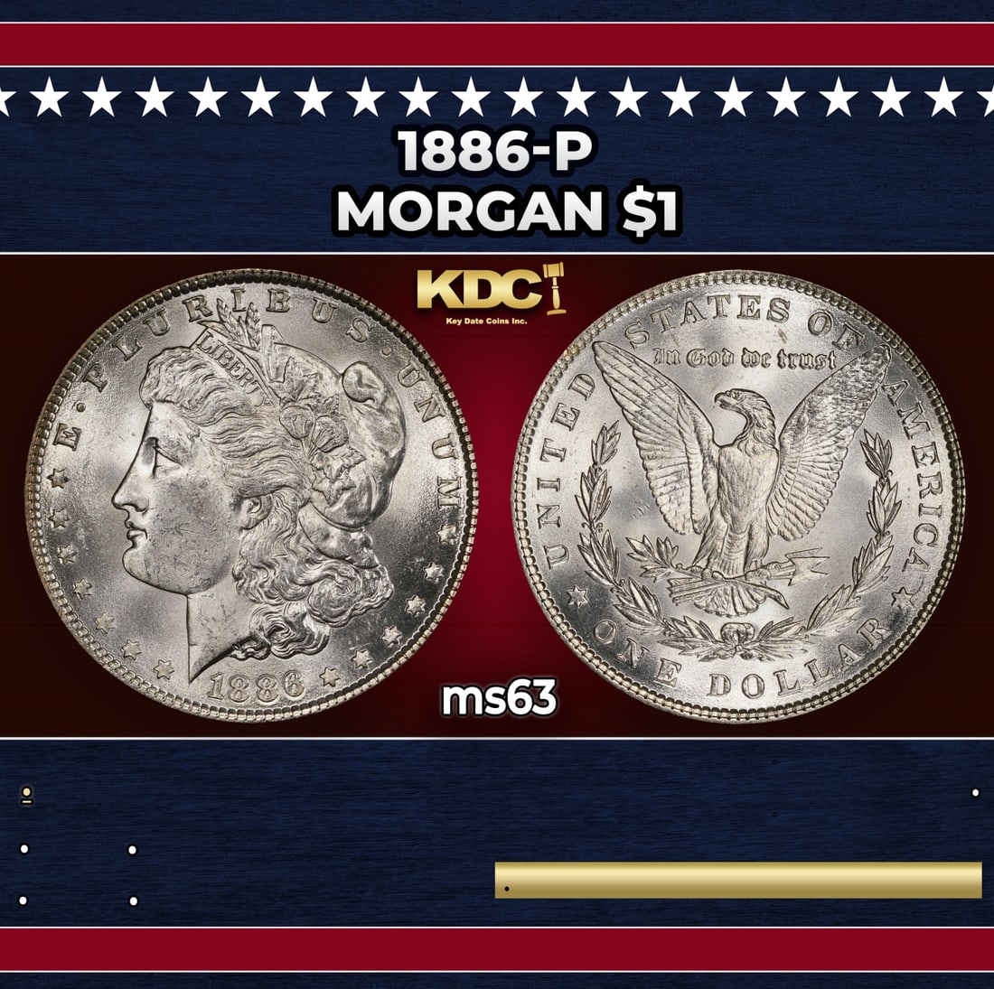 1886-p Morgan Dollar $1 Grades ms63: 1886-p Morgan Dollar $1 Grades ms63. Historic precious metal trends is causing increased spot pricing by the day. On auctions with set openings, we are doing our best to have items priced at their mar