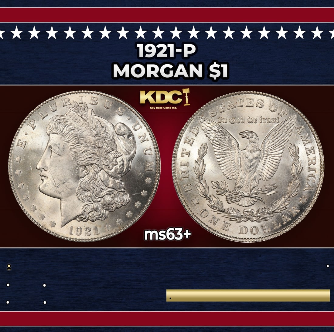 1921-p Morgan Dollar $1 Grades ms63+: 1921-p Morgan Dollar $1 Grades ms63+. Historic precious metal trends is causing increased spot pricing by the day. On auctions with set openings, we are doing our best to have items priced at their ma