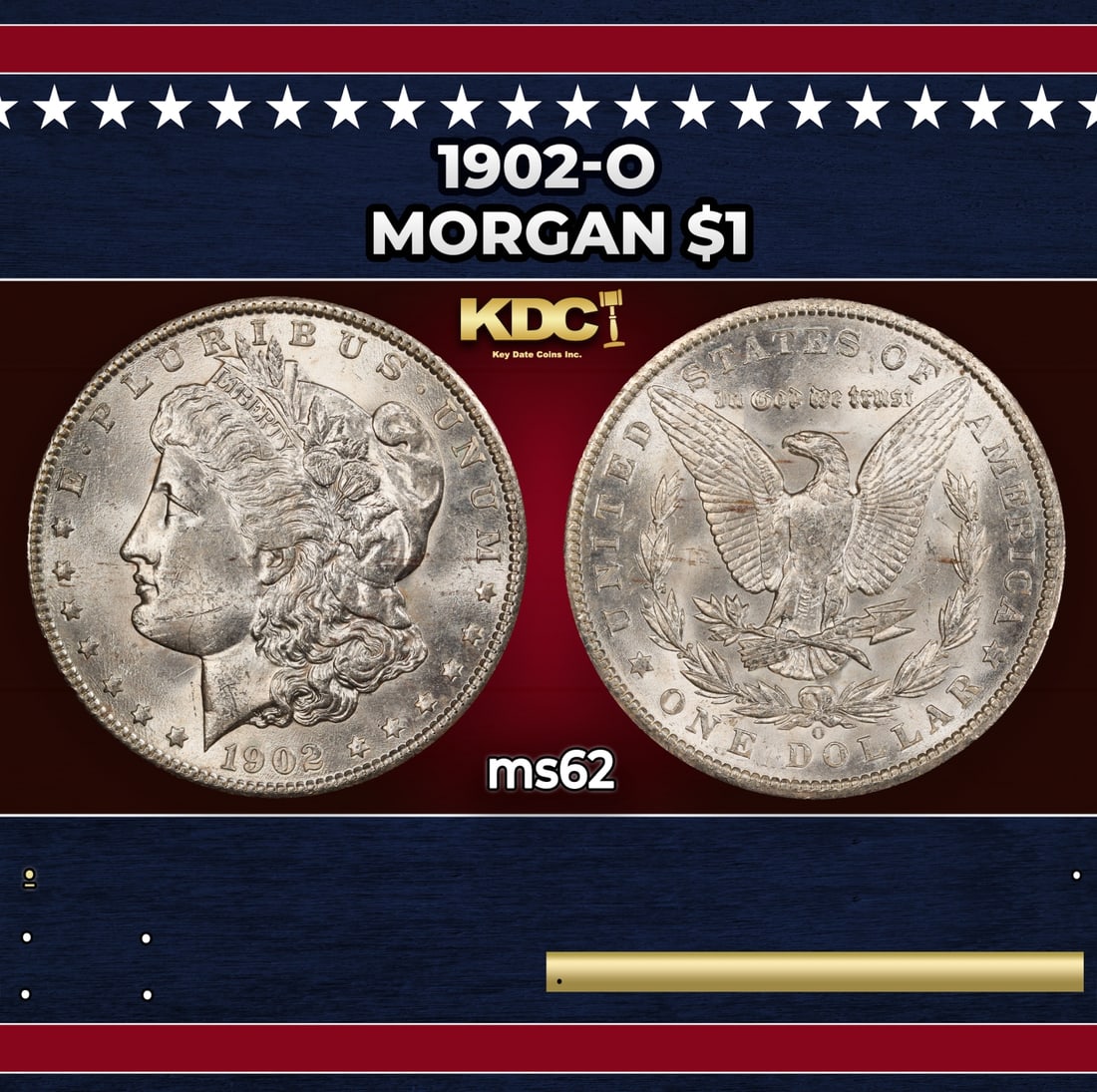 1902-o Morgan Dollar $1 Grades ms62: 1902-o Morgan Dollar $1 Grades ms62. Historic precious metal trends is causing increased spot pricing by the day. On auctions with set openings, we are doing our best to have items priced at their mar