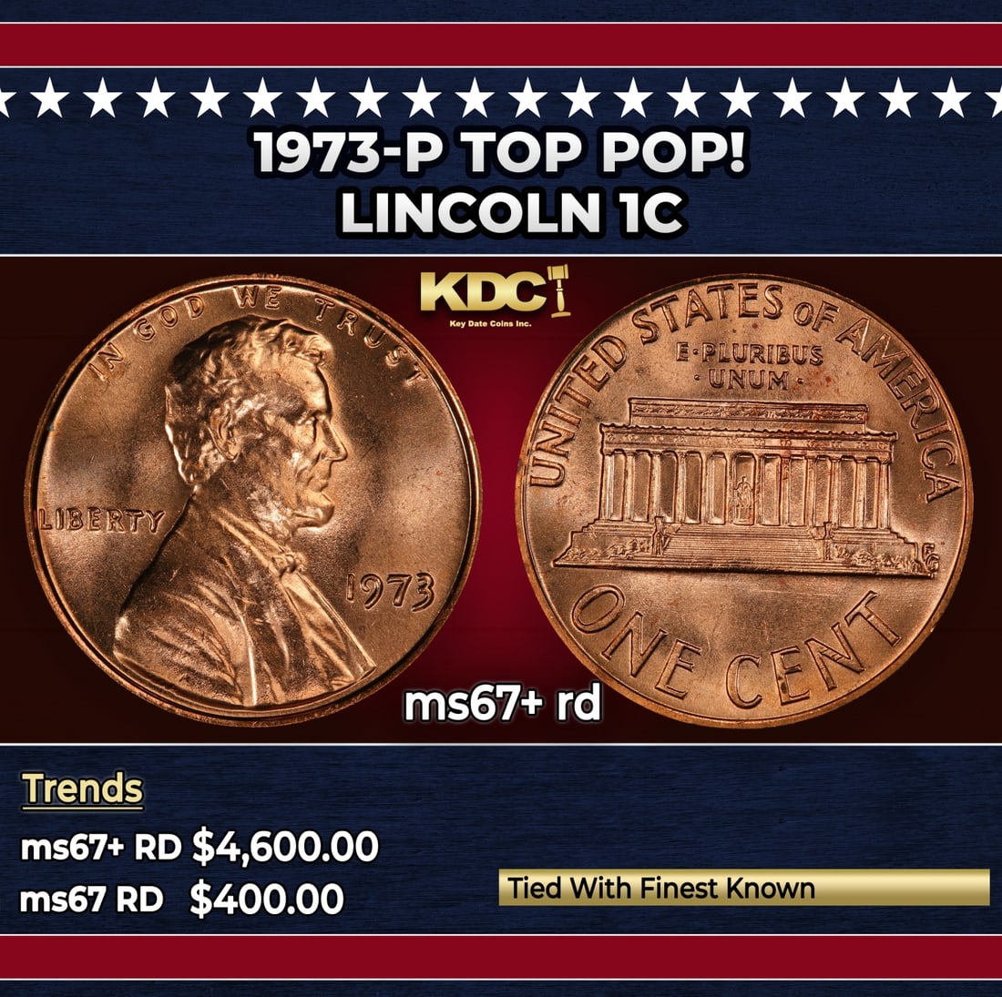 1973-p Lincoln Cent TOP POP! 1c ms67+ rd SEGS: 1973-p TOP POP! Lincoln Cent 1c ms67+ rd SEGS. Historic precious metal trends is causing increased spot pricing by the day. On auctions with set openings, we are doing our best to have items priced at