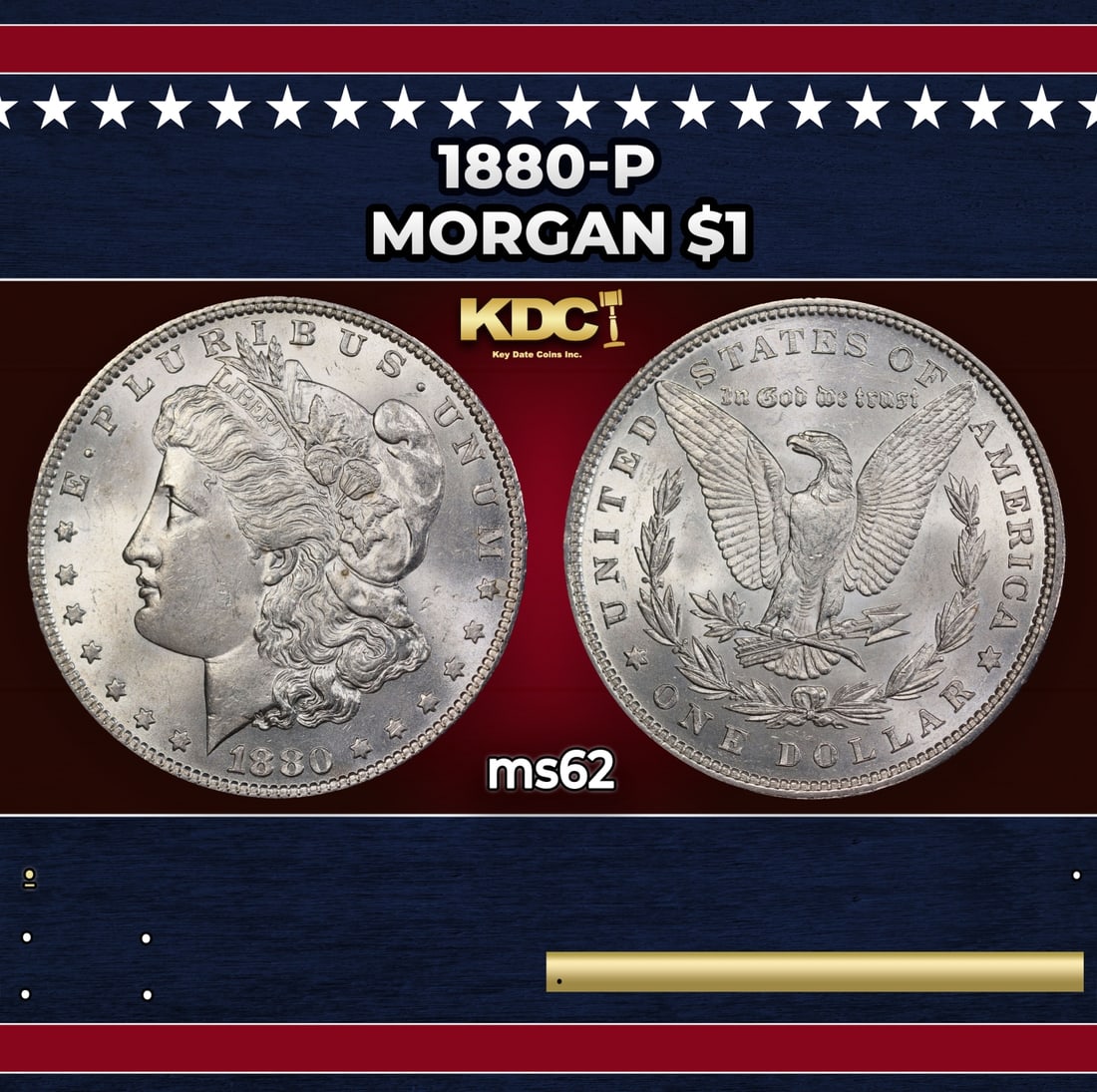 1880-p Morgan Dollar $1 Grades ms62: 1880-p Morgan Dollar $1 Grades ms62. Historic precious metal trends is causing increased spot pricing by the day. On auctions with set openings, we are doing our best to have items priced at their mar