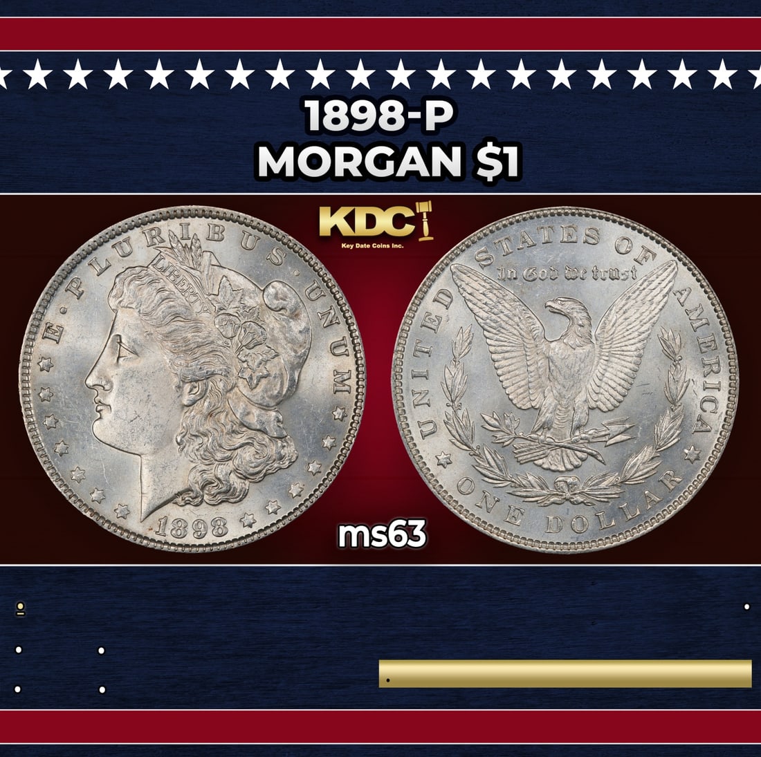 1898-p Morgan Dollar $1 Grades ms63: 1898-p Morgan Dollar $1 Grades ms63. Historic precious metal trends is causing increased spot pricing by the day. On auctions with set openings, we are doing our best to have items priced at their mar