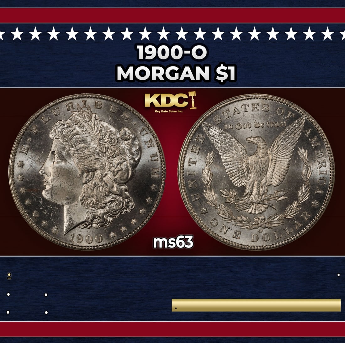 1900-o Morgan Dollar $1 Grades ms63: 1900-o Morgan Dollar $1 Grades ms63. Historic precious metal trends is causing increased spot pricing by the day. On auctions with set openings, we are doing our best to have items priced at their mar