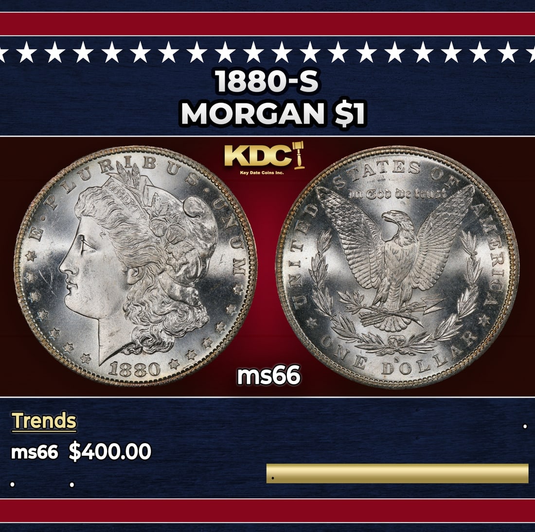 1880-s Morgan Dollar $1 Grades ms66 (1 of 3)