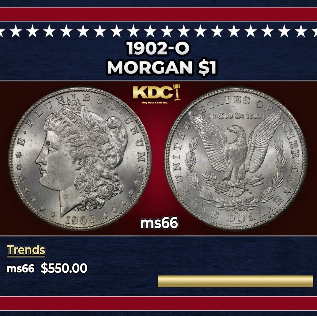 1902-o Morgan Dollar $1 Grades ms66 (1 of 3)