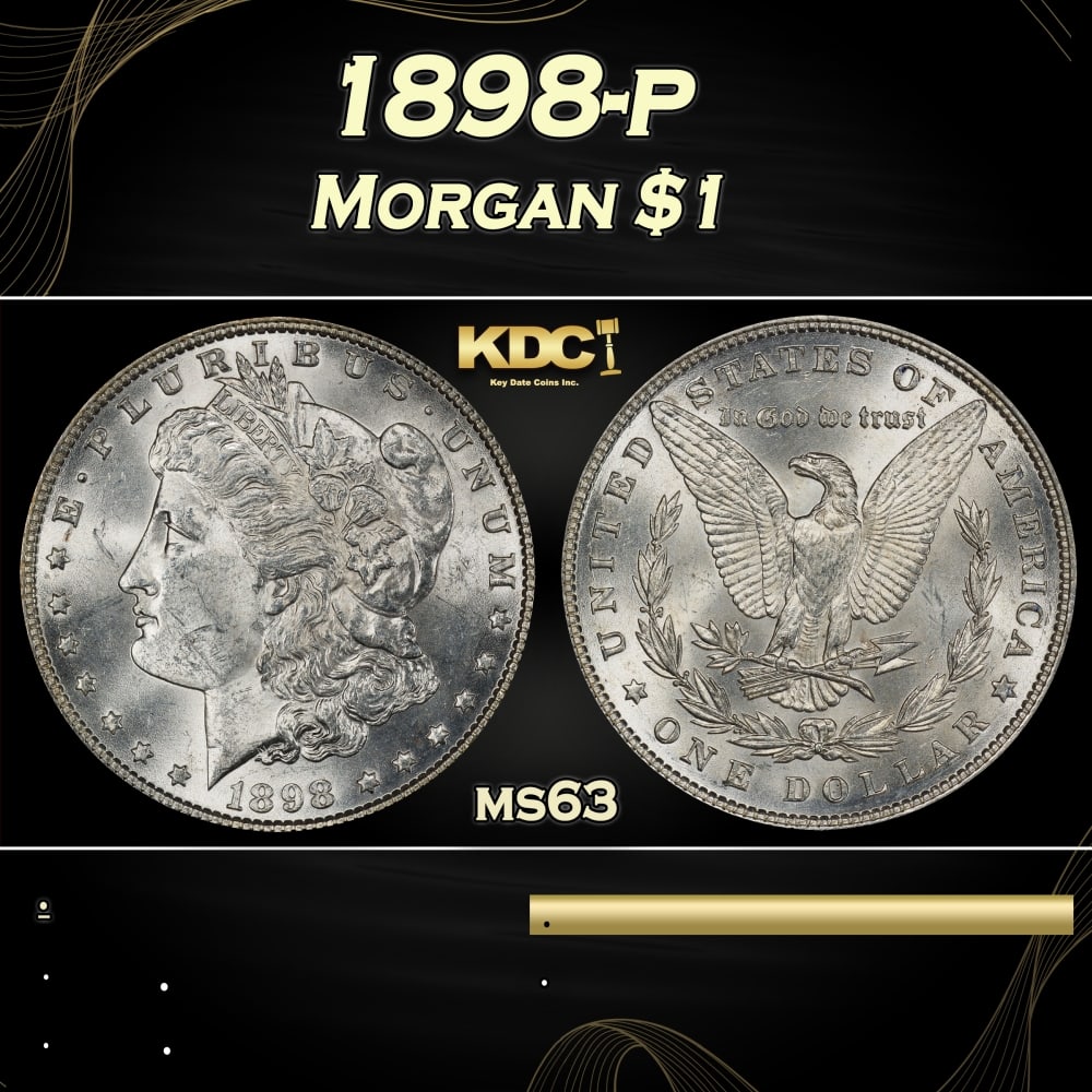 1898-p Morgan Dollar $1 Grades ms63: 1898-p Morgan Dollar $1 Grades ms63. 0