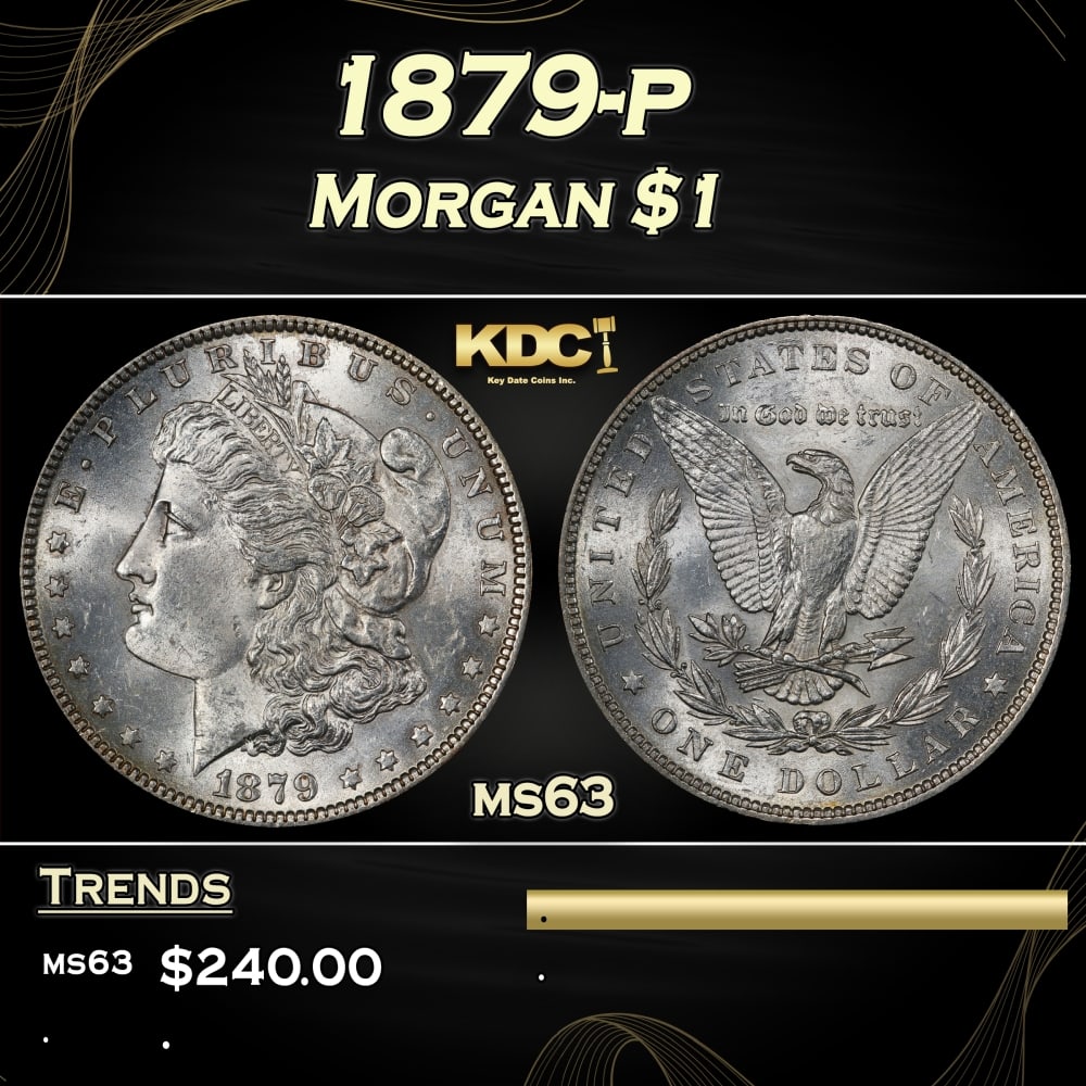 1879-p Morgan Dollar $1 Grades ms63: 1879-p Morgan Dollar $1 Grades ms63. 0