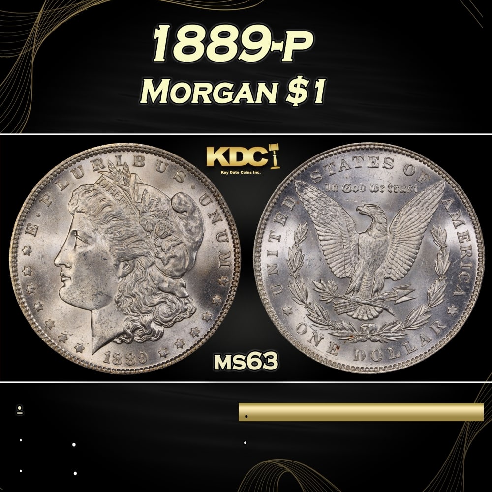 1889-p Morgan Dollar $1 Grades ms63: 1889-p Morgan Dollar $1 Grades ms63. 0