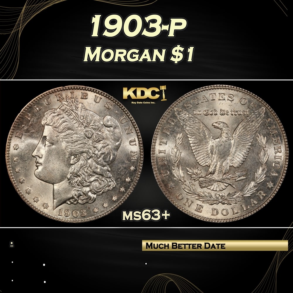 1903-p Morgan Dollar $1 Grades ms63+: 1903-p Morgan Dollar $1 Grades ms63+. 0