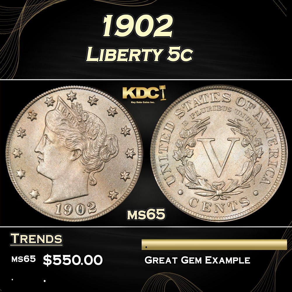 1902 Liberty Nickel 5c Grades ms65 (1 of 3)