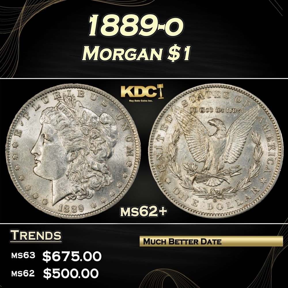 1889-o Morgan Dollar $1 Grades ms62+: 1889-o Morgan Dollar $1 Grades ms62+. 0