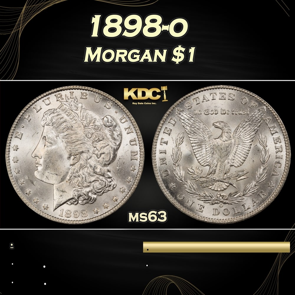 1898-o Morgan Dollar $1 Grades ms63: 1898-o Morgan Dollar $1 Grades ms63. 0