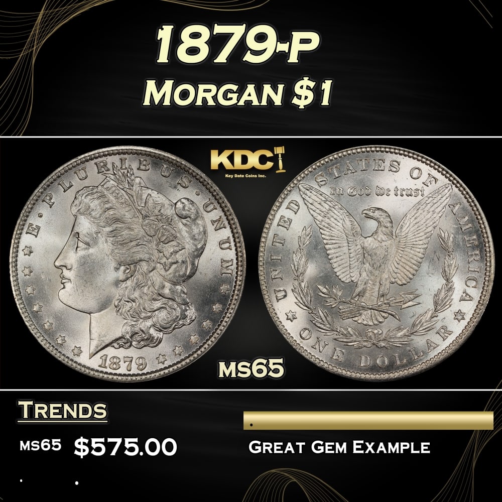 1879-p Morgan Dollar $1 Grades ms65: 1879-p Morgan Dollar $1 Grades ms65. 0