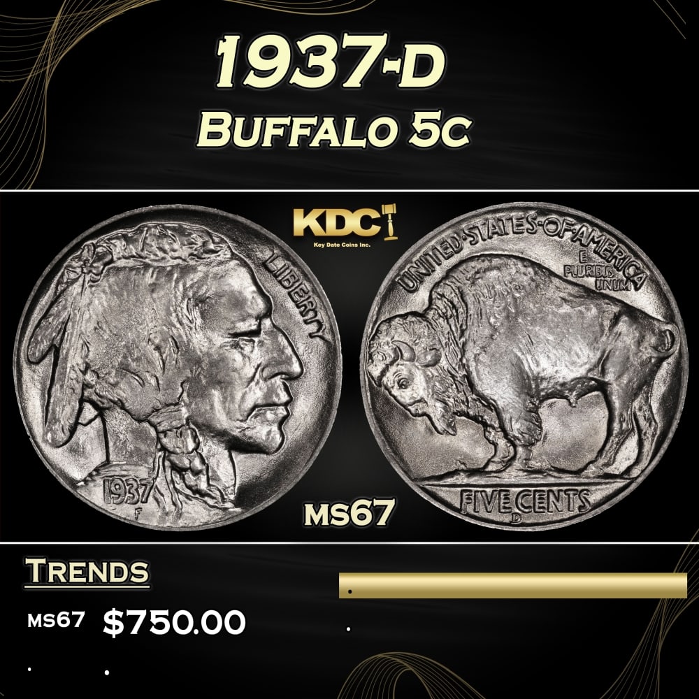 1937-d Buffalo Nickel 5c ms67 SEGS (1 of 4)