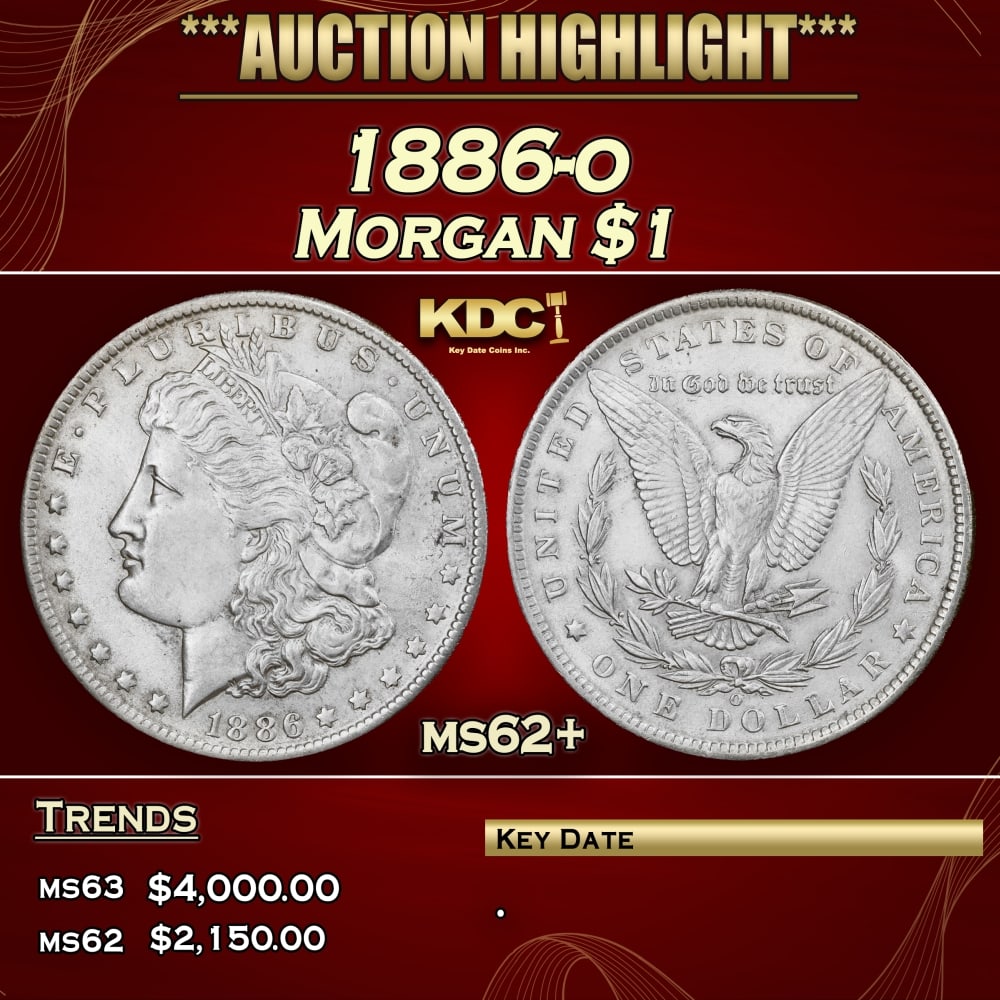1886-o Morgan Dollar $1 ms62+ USCG: 1886-o Morgan Dollar $1 ms62+ USCG. 0