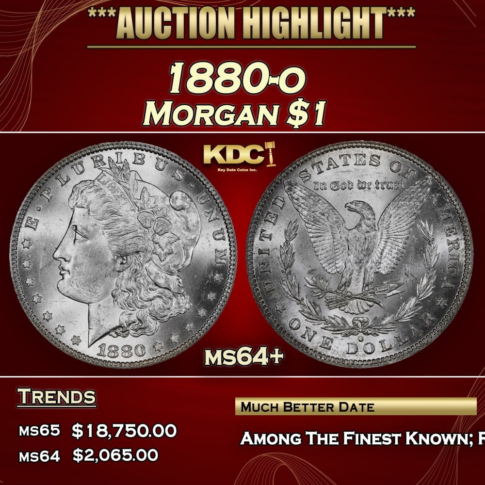 1880-o Morgan Dollar $1 ms64+ SEGS: 1880-o Morgan Dollar $1 ms64+ SEGS. 0