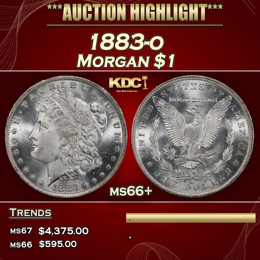 1883-o Morgan Dollar $1 ms66+ SEGS: 1883-o Morgan Dollar $1 ms66+ SEGS. 0