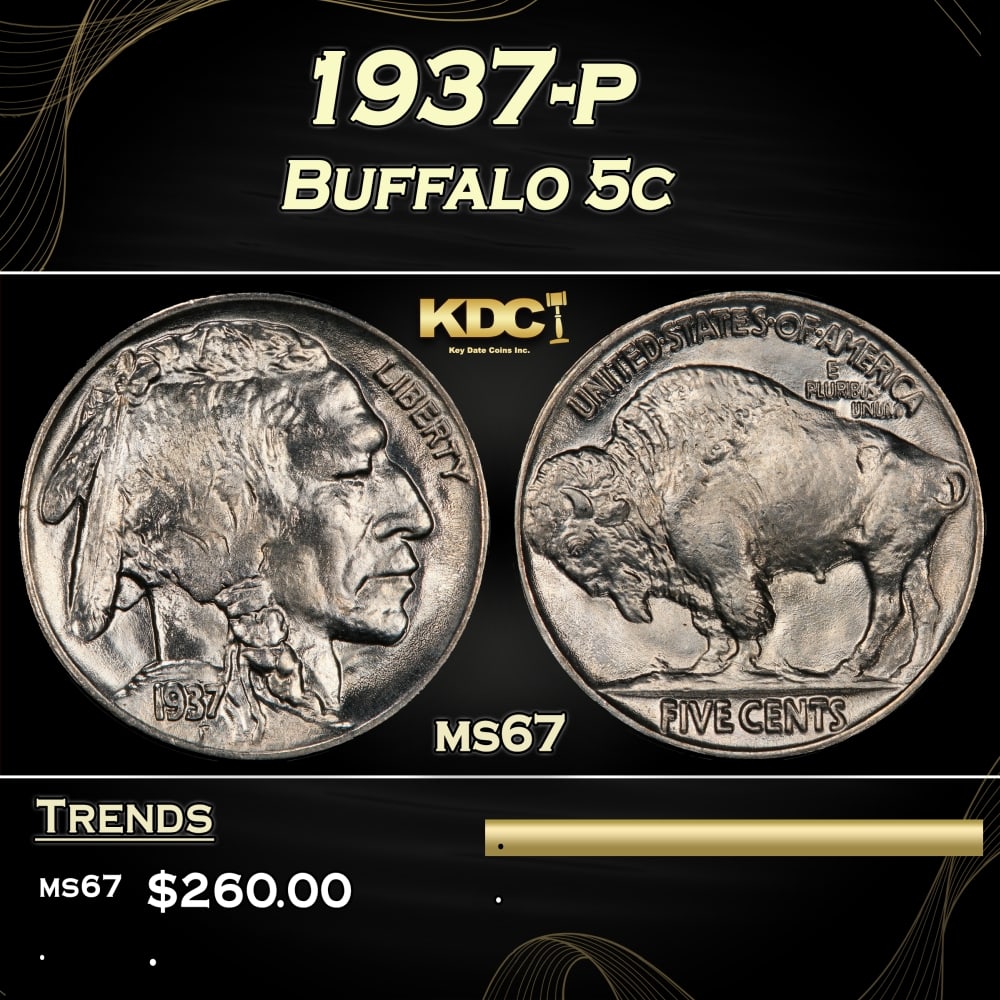 1937-p Buffalo Nickel 5c ms67 SEGS: 1937-p Buffalo Nickel 5c ms67 SEGS. 0