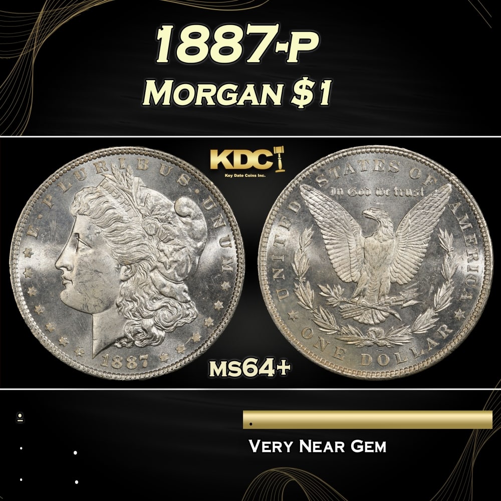 1887-p Morgan Dollar $1 Grades ms64+: 1887-p Morgan Dollar $1 Grades ms64+. 0