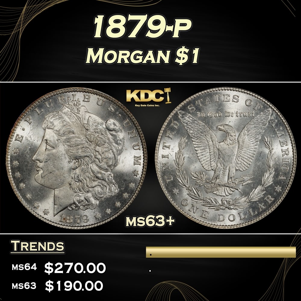 1879-p Morgan Dollar $1 Grades ms63+: 1879-p Morgan Dollar $1 Grades ms63+. 0