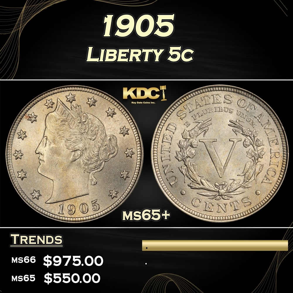 1905 Liberty Nickel 5c Grades ms65+: 1905 Liberty Nickel 5c Grades ms65+. 0