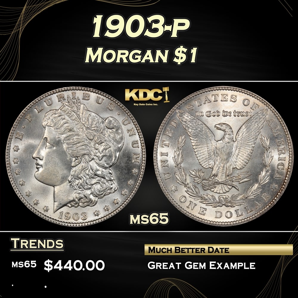 1903-p Morgan Dollar $1 Grades ms65: 1903-p Morgan Dollar $1 Grades ms65. 0