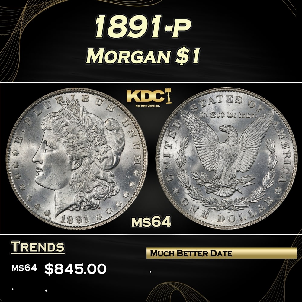 1891-p Morgan Dollar $1 Grades ms64: 1891-p Morgan Dollar $1 Grades ms64. 0