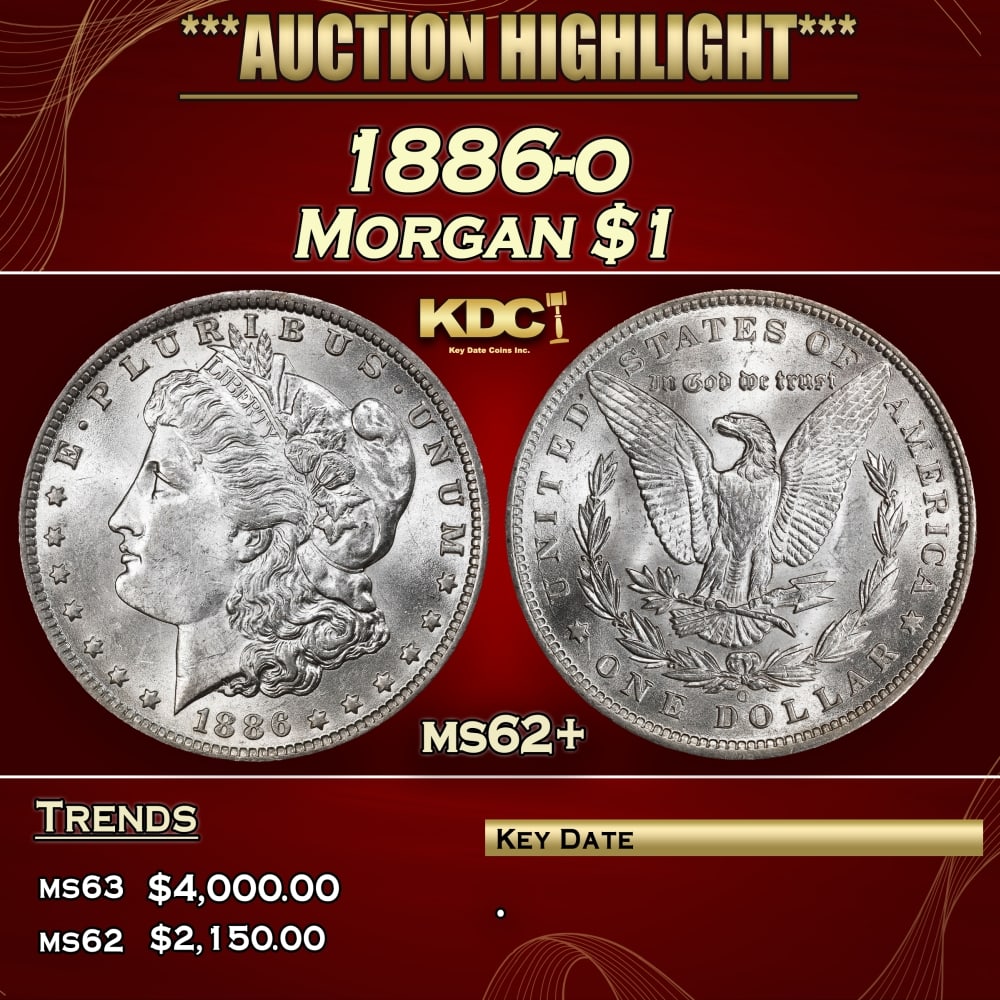 1886-o Morgan Dollar $1 ms62+ USCG: 1886-o Morgan Dollar $1 ms62+ USCG. 0