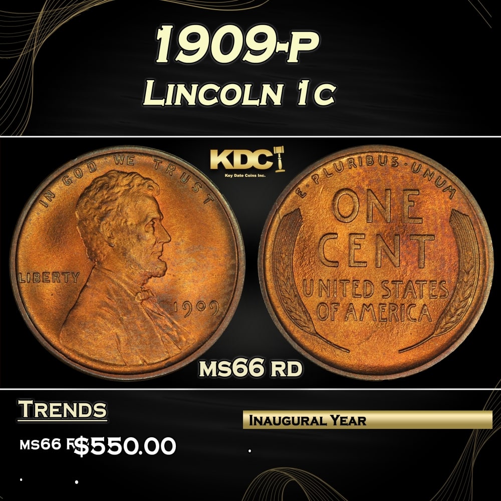 1909-p Lincoln Cent 1c Grades ms66 rd: 1909-p Lincoln Cent 1c Grades ms66 rd. 0