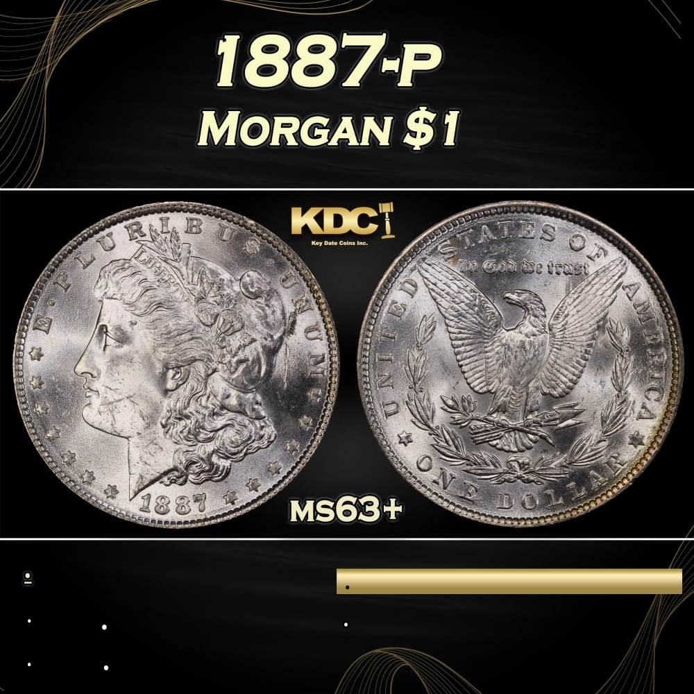 1887-p Morgan Dollar $1 Grades ms63+: 1887-p Morgan Dollar $1 Grades ms63+. 0