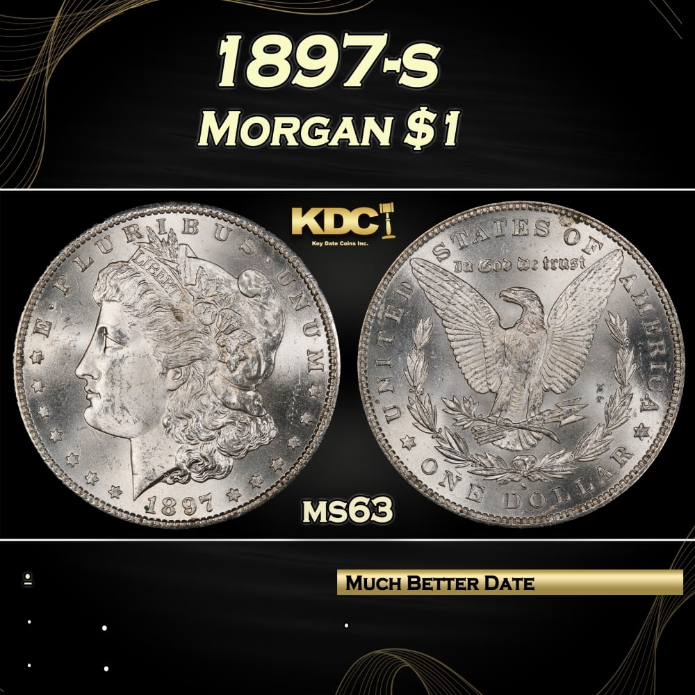 1897-s Morgan Dollar $1 Grades ms63: 1897-s Morgan Dollar $1 Grades ms63. 0