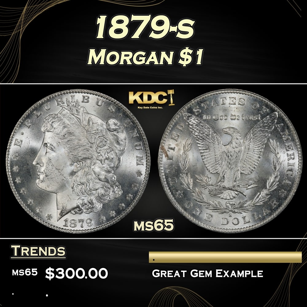 1879-s Morgan Dollar $1 Grades ms65: 1879-s Morgan Dollar $1 Grades ms65. 0