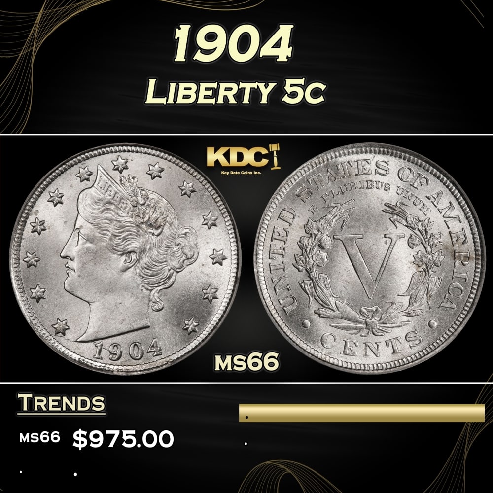 1904 Liberty Nickel 5c ms66 SEGS (1 of 4)