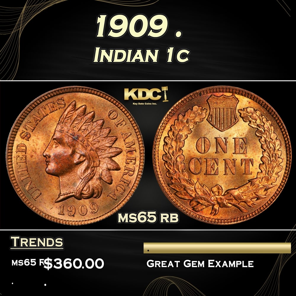 1909 Indian Cent . 1c Grades ms65 rb: 1909 . Indian Cent 1c Grades ms65 rb. 0
