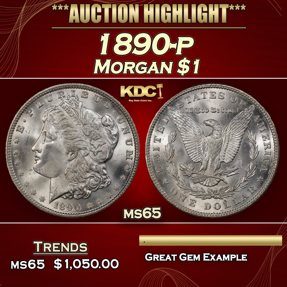 1890-p Morgan Dollar $1 ms65 SEGS: 1890-p Morgan Dollar $1 ms65 SEGS. 0
