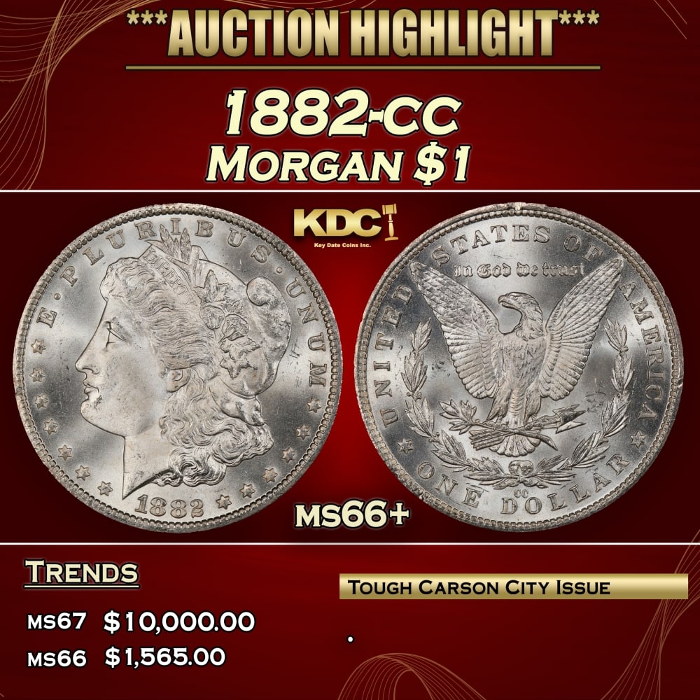 1882-cc Morgan Dollar $1 ms66+ SEGS: 1882-cc Morgan Dollar $1 ms66+ SEGS. 0