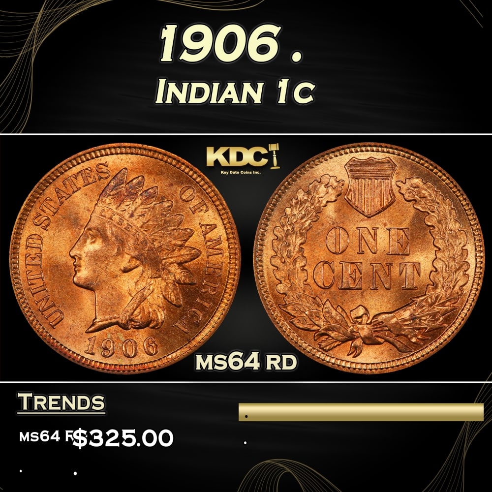 1906 Indian Cent . 1c Grades ms64 rd (1 of 3)