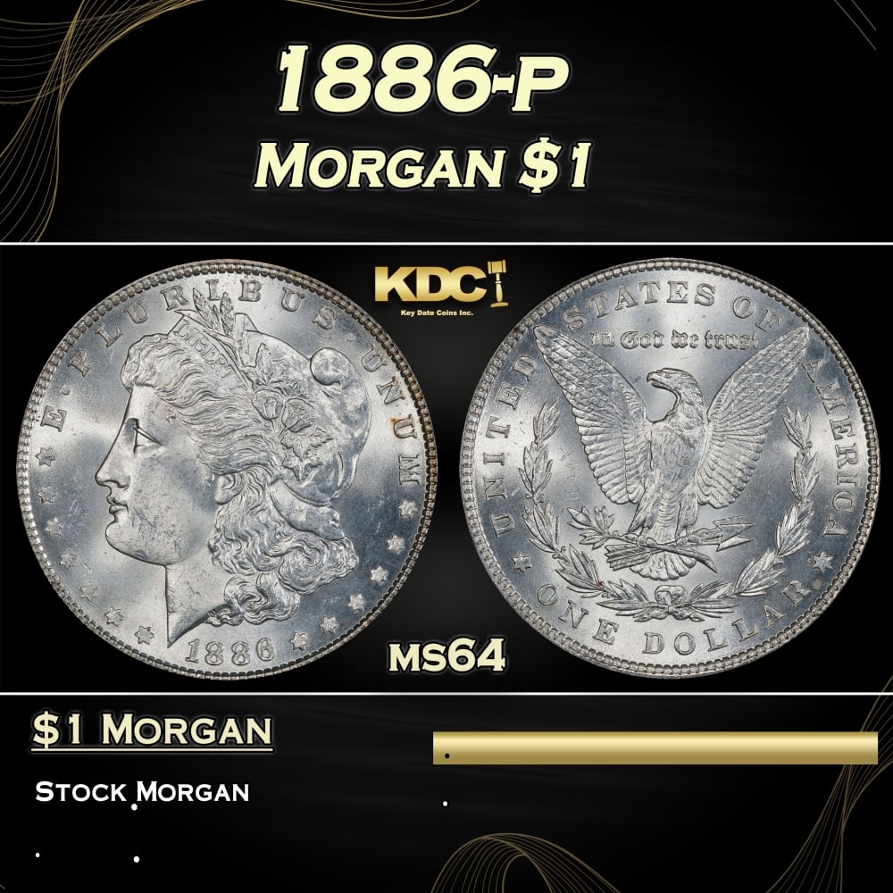 1886-p Morgan Dollar $1 Grades ms64 (1 of 3)