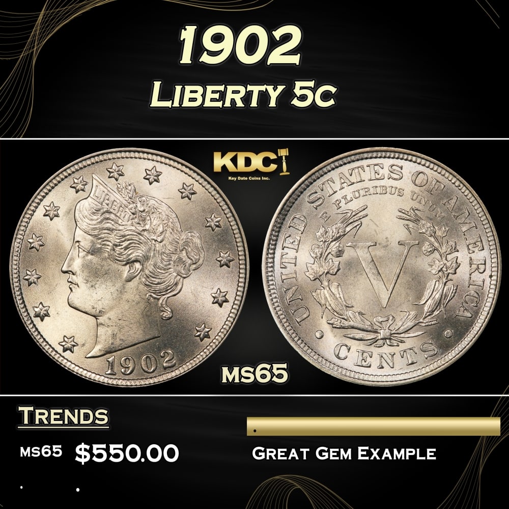 1902 Liberty Nickel 5c Grades ms65 (1 of 3)
