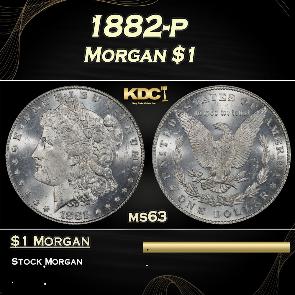 1882-p Morgan Dollar $1 Grades ms63 (1 of 3)