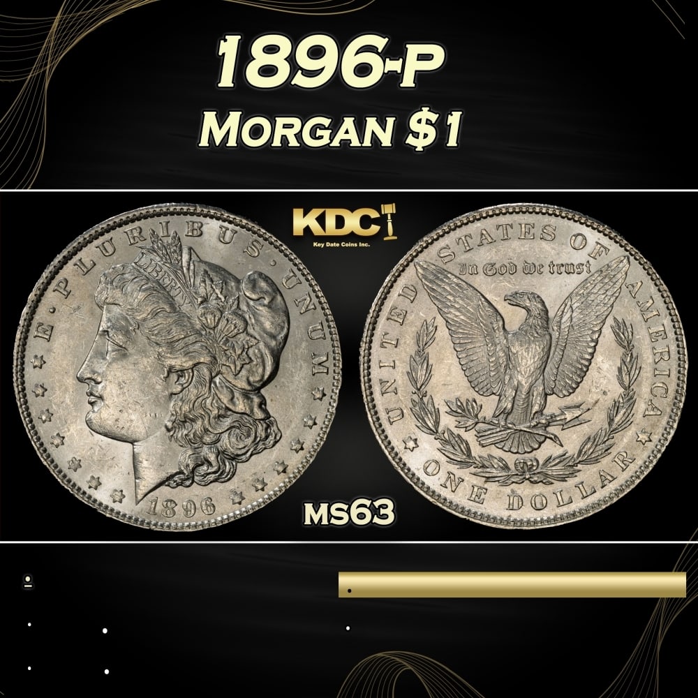 1896-p Morgan Dollar $1 Grades ms63 (1 of 3)